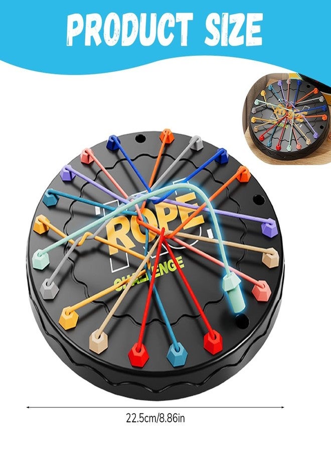 ZELVO Rope Untying Challenge Twisted Rope Knots Untangle Stack Puzzle Brainy Knots Untangling Table Puzzle Twist (Round) - Image 5